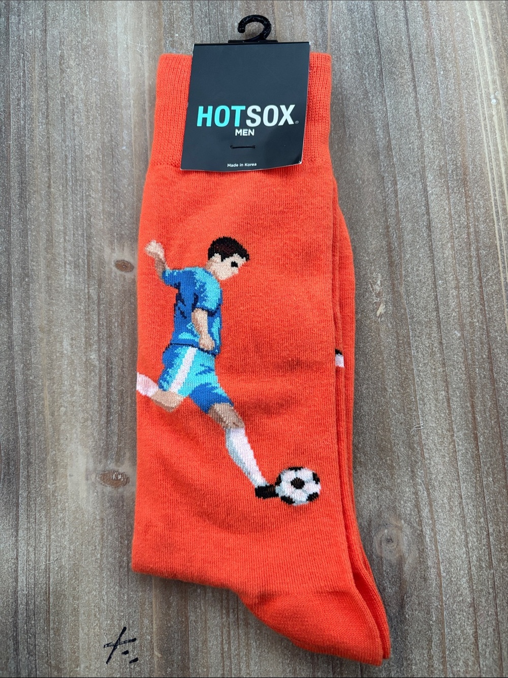 Hot Sox Men Orange Soccer Player Crew Socks size 6-12 1/2